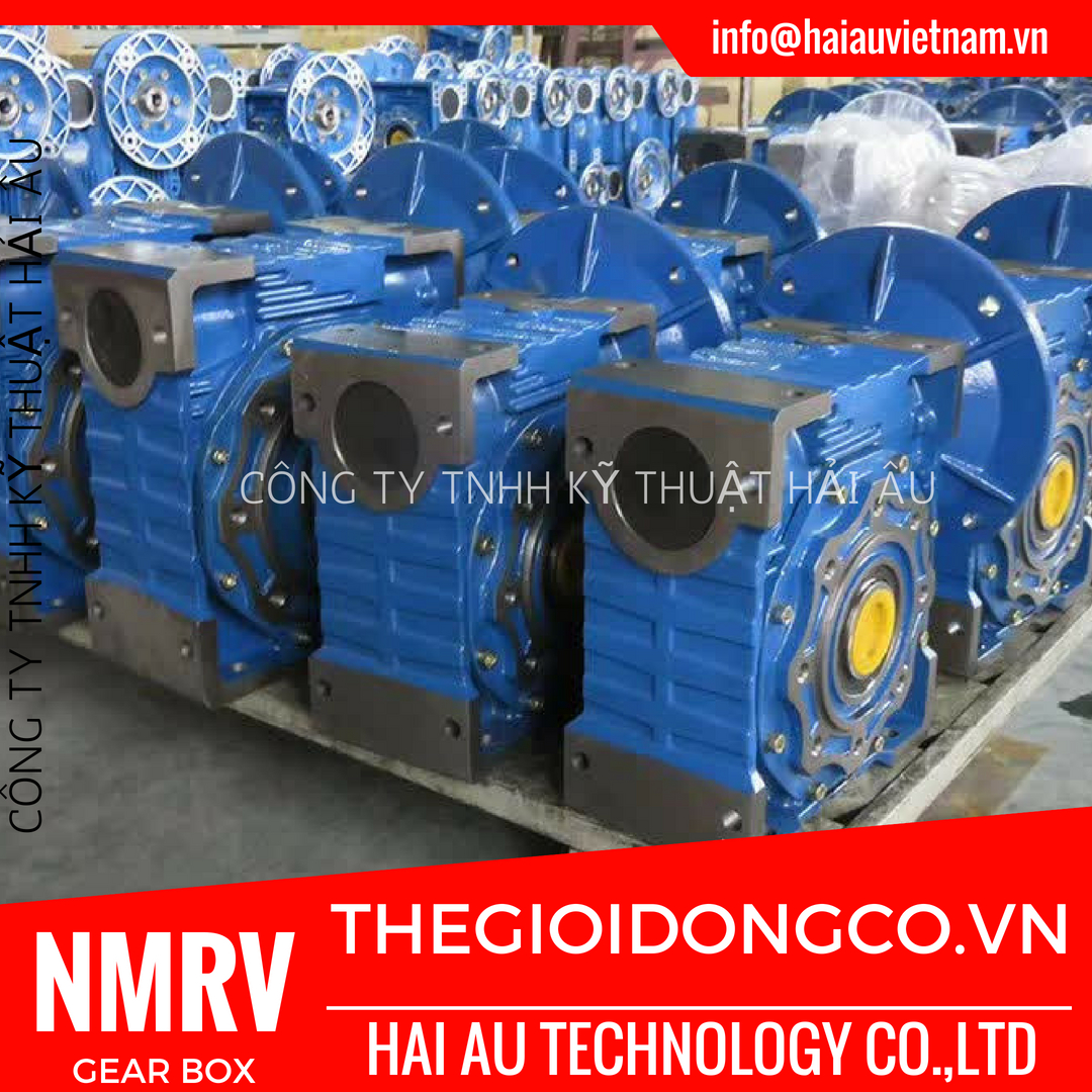 Hộp số cốt âm vuông góc NMRV Seri:NMRV Size 025 (NMRV 025),NMRV Size 030 (NMRV 030),NMRV Size 040 (NMRV 040),NMRV Size 050 (NMRV 050),NMRV Size 063 (NMRV 063),NMRV Size 075 (NMRV 075),NMRV Size 090 (NMRV 090),NMRV Size 105 (NMRV 105),NMRV Size 110 (NMRV 110),NMRV Size 130 (NMRV 130),NMRV Size 150 (NMRV 150),Tỷ số truyền 1/5, 1/ 7.5, 1/10, 1/15, 1/20, 1/25, 1/30, 1/40, 1/50, 1/60, 1/80, 1/100.Công suất motor: 0.18Kw,0.25Kw,0.37Kw,0.55Kw,0.75Kw,1.1Kw,1.5Kw,2.2Kw,3Kw,4Kw,5.5Kw,7.5Kw,11Kw,15Kw.Frame Size: 56,63,71,80,90,100,112,132,160 (56M,63M,71M,80M,90M,100M,112M,132S,132M,160S,160M)